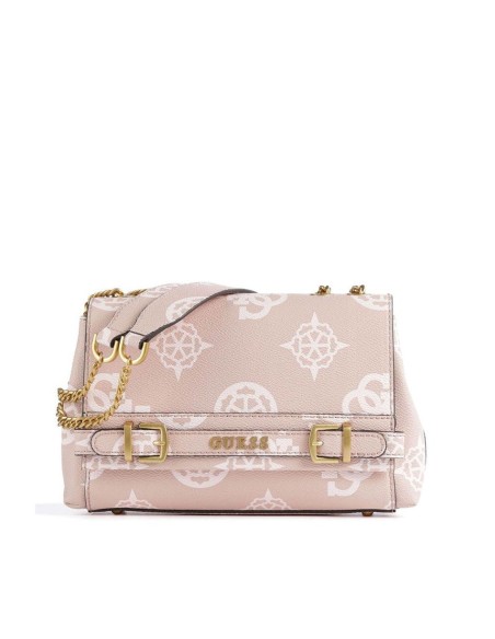 Borsa donna a tracolla Guess linea Sestri Logo colore rosewood logo.