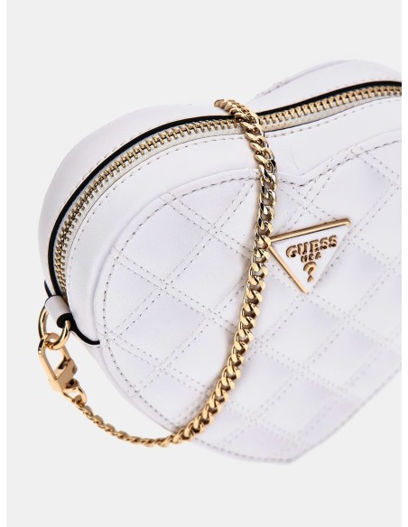 Borsa guess a forma di cuore HWQG9236770 WHITE